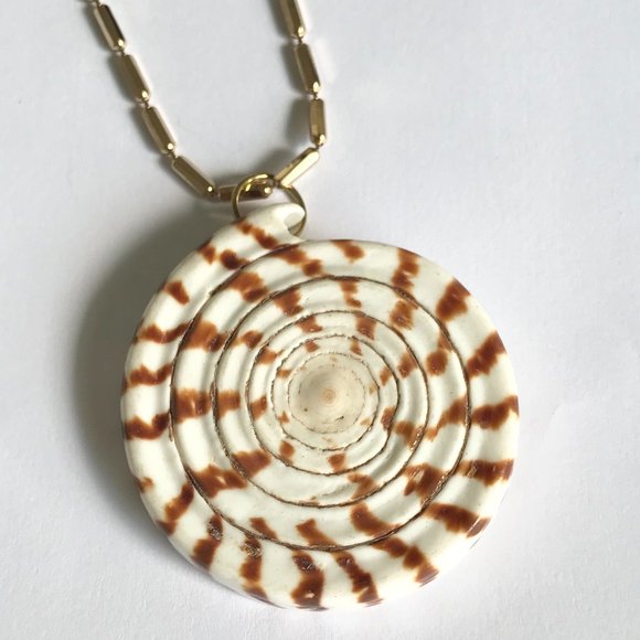 Natural Shell Shiva Nautilus Pendant Necklace Choker Mermaid Gold Plated 15-17" - Picture 5 of 8